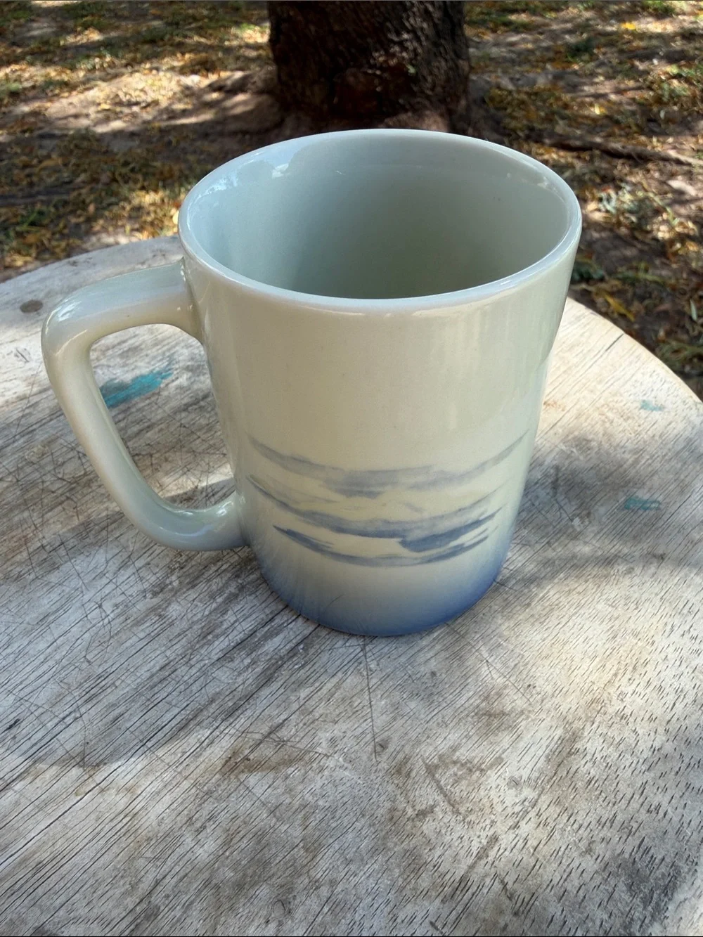 Otagiri Sea Otter Family Ceramic Mug in White and Blue